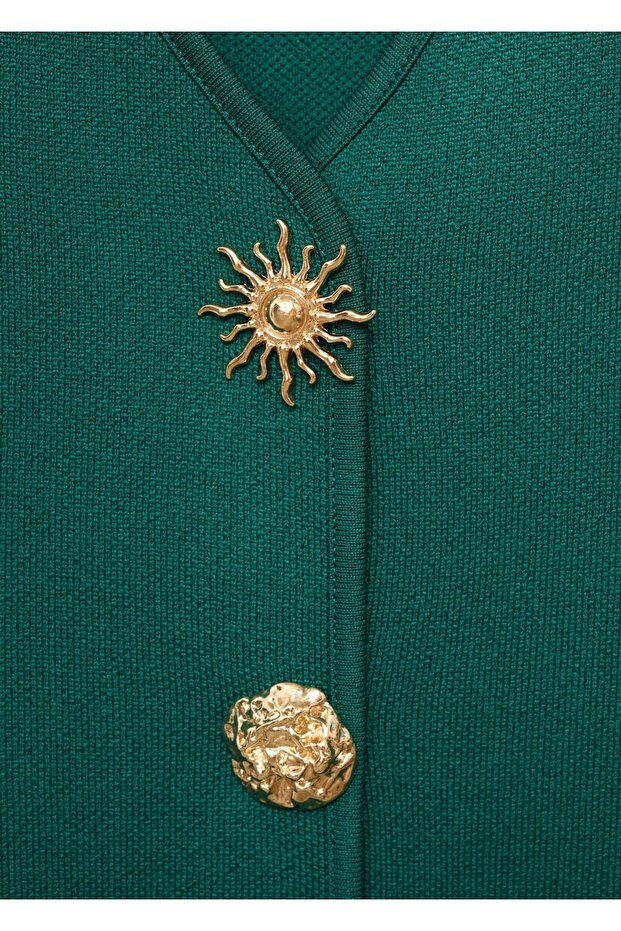 Mücevher düğmeli triko yelek - 8