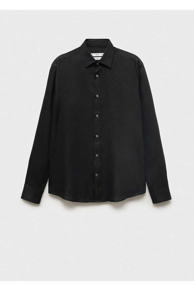 %100 keten regular fit gömlek - 3