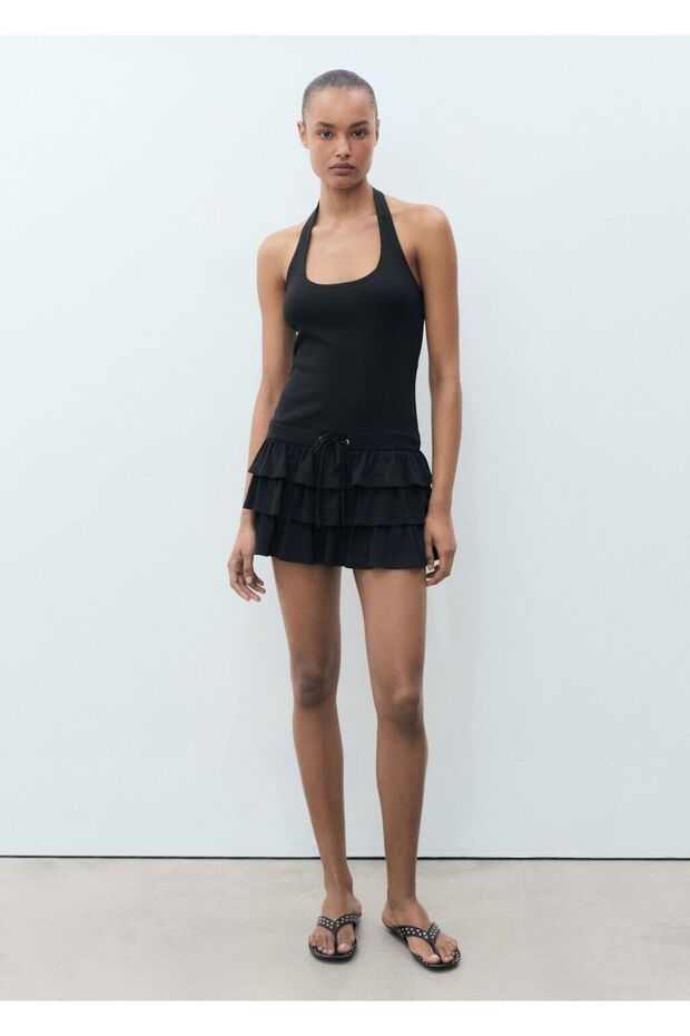 Fırfırlı kısa elbise - 2