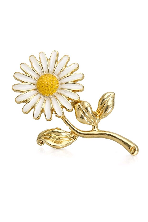 Beyaz Papatya Broş - 2