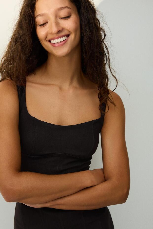 Askılı bengal elbise - 3