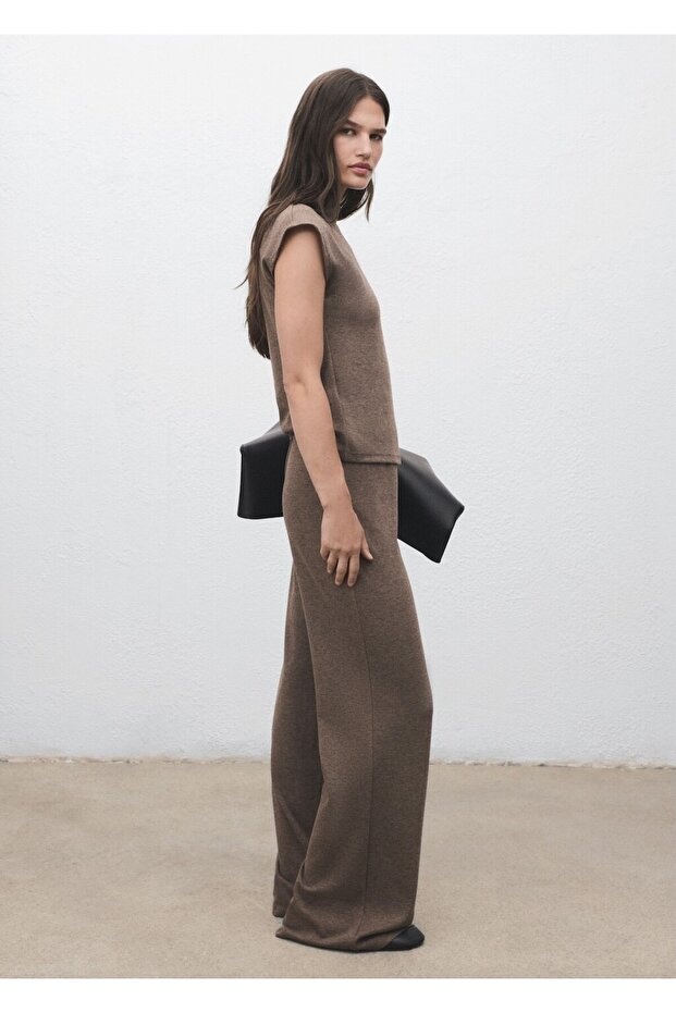 Beli lastikli triko pantolon - 2