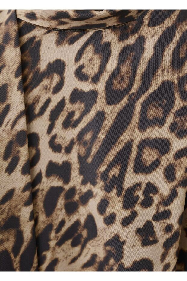 Hayvan desenli fularlı bluz - 7