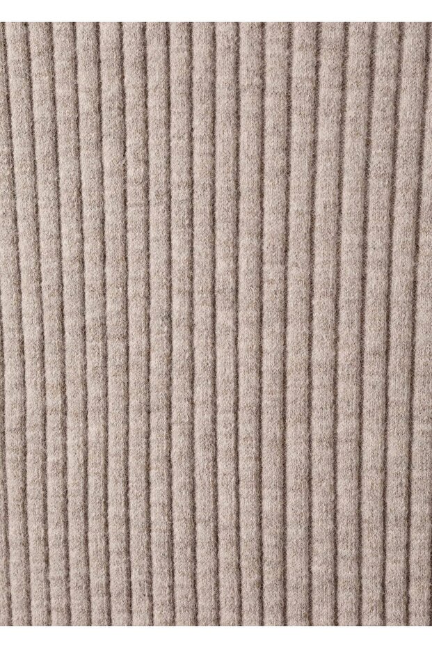 Perkins yaka ribana elbise - 5