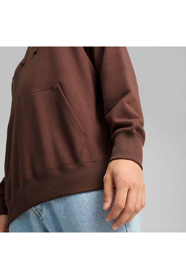 Downtown Graphic Hoodie Unisex Kahverengi Hoodie - 5