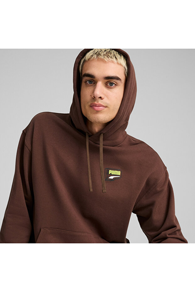 Downtown Graphic Hoodie Unisex Kahverengi Hoodie - 6