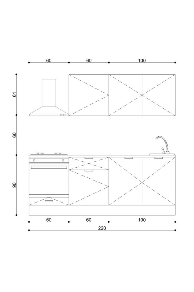 220 Cm Teak Ank Mutfak - 5
