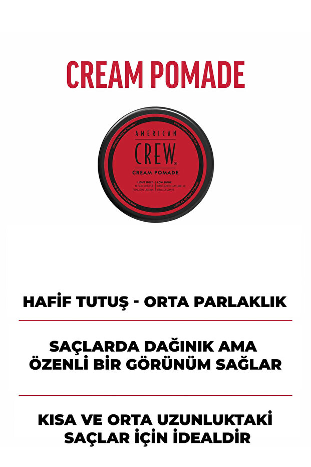 Cream Pomade 85 g – Orta Tutuş & Doğal Parlaklık Veren Erkek Saç Kremi | Kolay Şekillendirici Pomad - 2