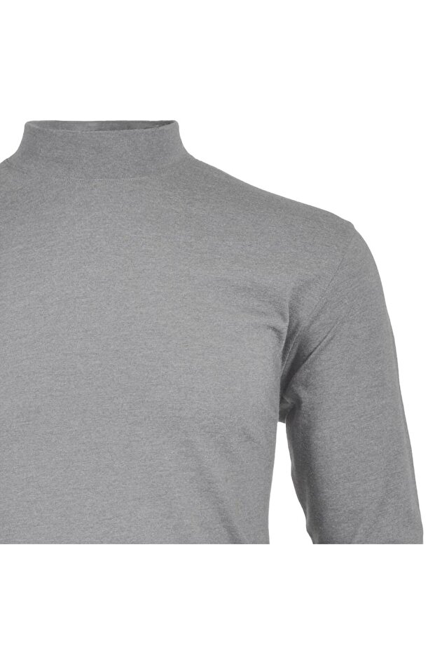 Herren Stehkragen-Pullover - Langarm Basic Stehkragen Regular, Single Jersey, einfarbig - 2