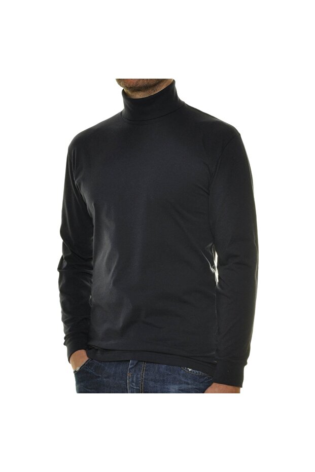 Herren Rollkragenpullover - Langarm Basic Rollkragen Regular Fit, Single Jersey, einfarbig - 3