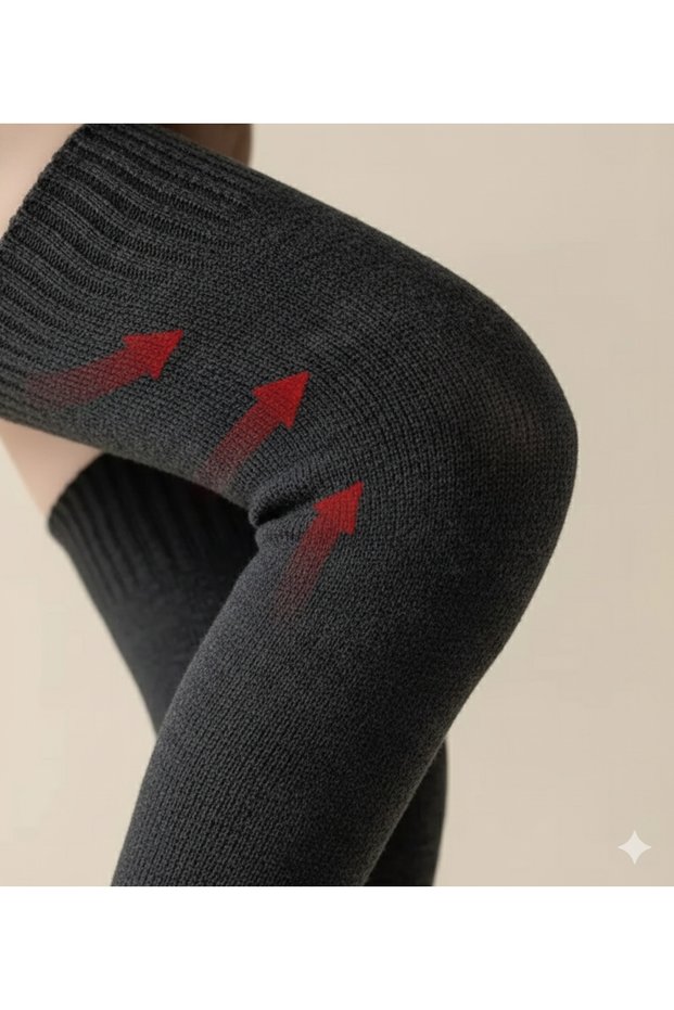 Unisex Thick Thermal Leggings – Black (Size m) | Fleece Lining, Thermal Insulated Underwear (70-110 kg)