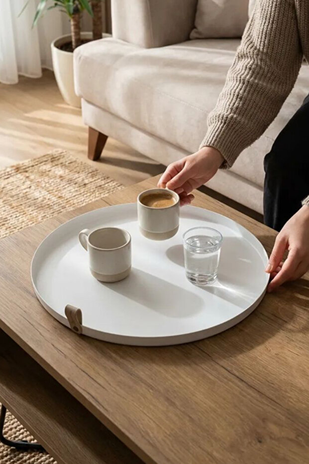 Decorative Presentation Tray 44 cm Metal Serving & Presentation Tray Large Size Round Tray