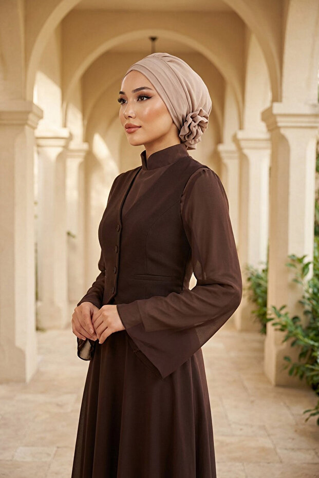 Elegant Ready-To-Wear Turban, Mink, Ht-92