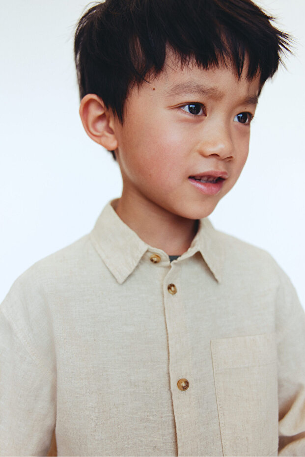 Keten Karışımlı Gömlek - 3