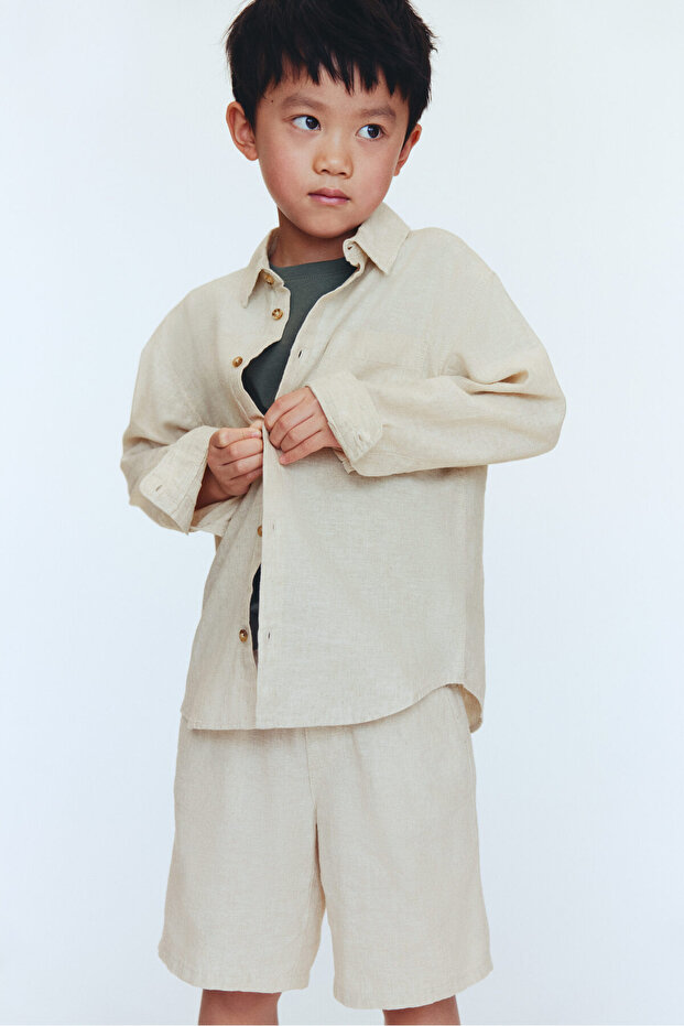 Keten Karışımlı Gömlek - 1