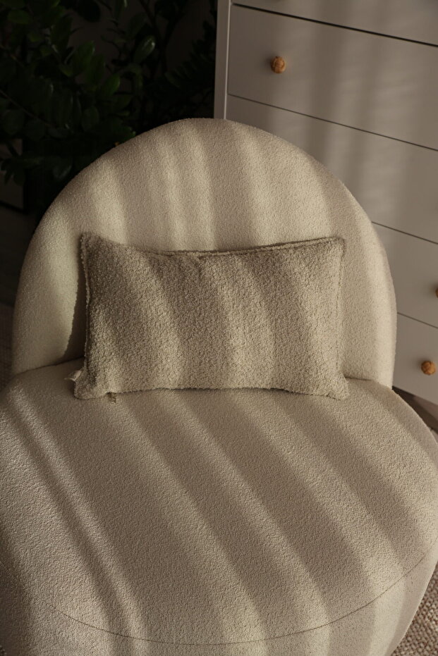 Teddy Bej Dikdörtgen Kırlent Kılıfı (30x50) - 3