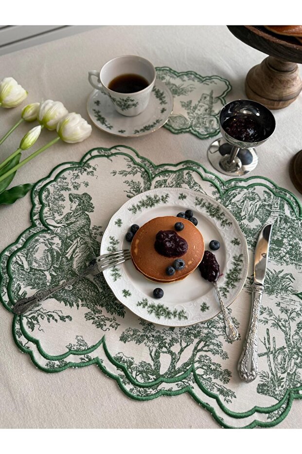 Rustik Amerikan Servis Kokteyl Peçetesi Yeşil - 1