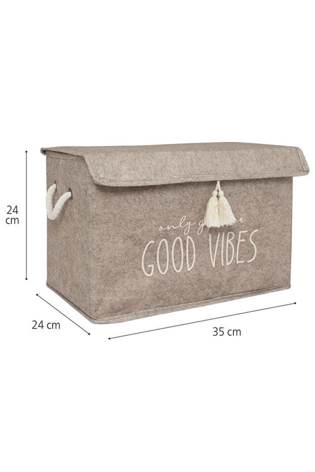 Rendszerező doboz filc fedéllel, barna - 4