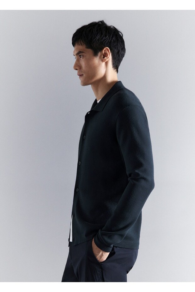 Konforlu ince triko hırka - 7