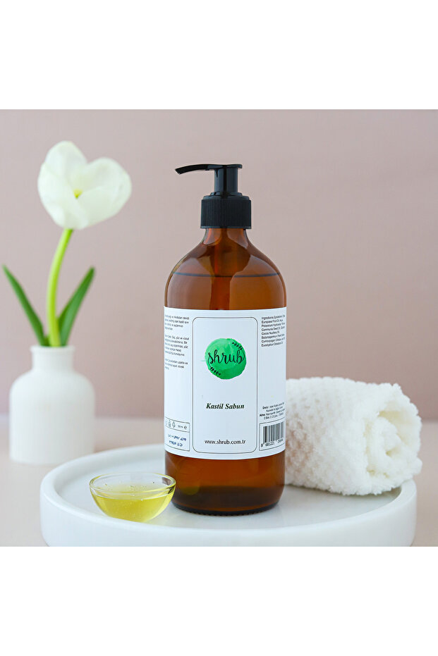 صابون قشتالي سائل بزيت الزيتون - علاج عطري (عشبة الليمون والأوكالبتوس) 500 مل.
