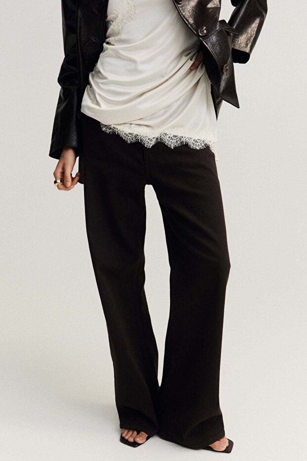 بنطلون جينز واسع وعالي الخصر - 2