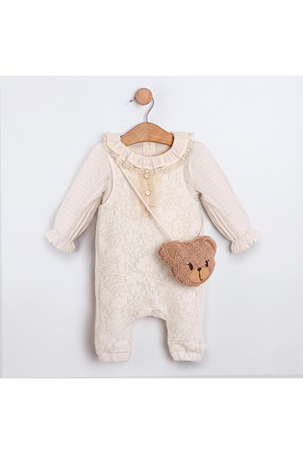 Mina Ruffle Collar Lace Bag Accessory Baby Girl Romper