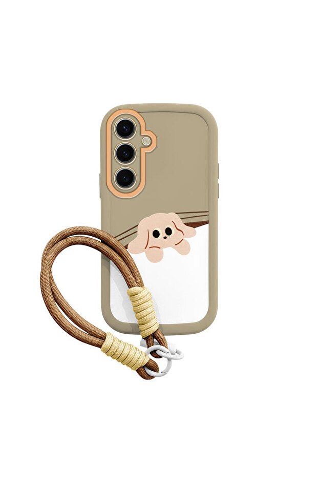 Samsung Galaxy S23 Compatible Case Hand-Wrist Cat and Puppy Silicone Case Light Brown