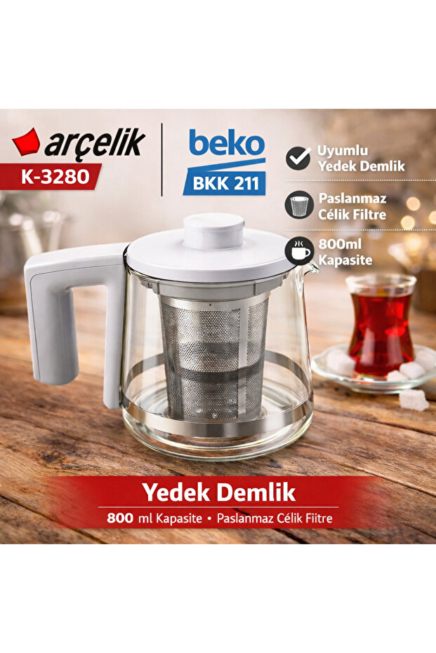 ماكينة الشاي أرسيليك K3285C مع وعاء الشاي العلوي - 1