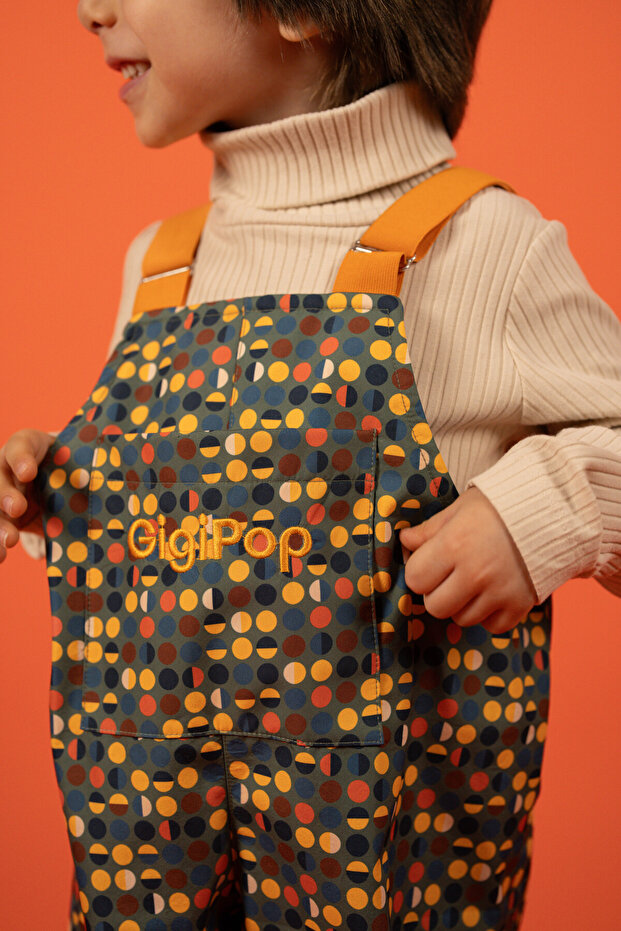 Green Dots Waterproof Children's Rain Overalls