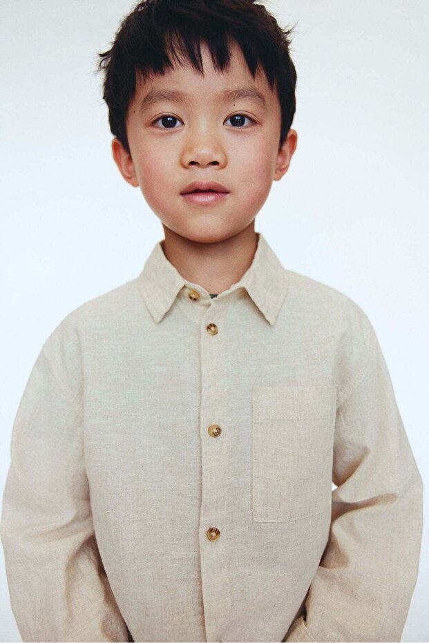 Linen-blend shirt