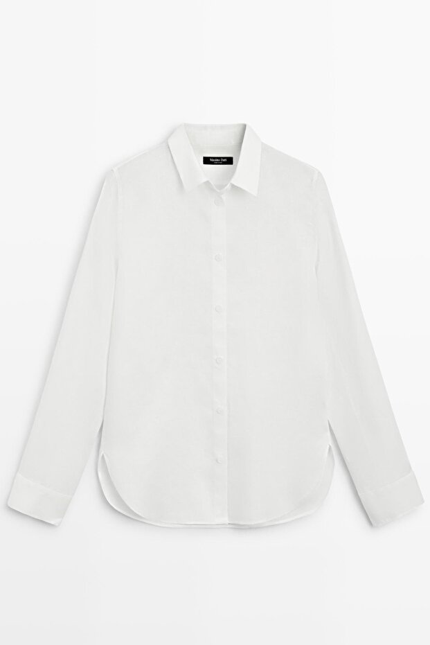 Dökümlü keten gömlek - 4