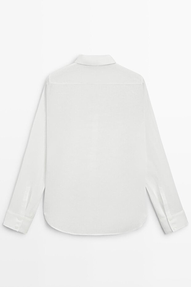 Dökümlü keten gömlek - 7