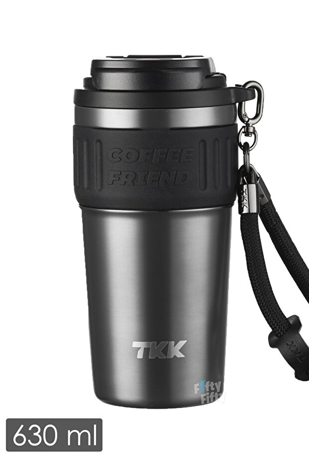 TKK 630 ML Special Series Steel Mug Coffee Cup with Straw/Comfortable Drinking 6 Hours Hot/12 Hours Cold Thermos -2