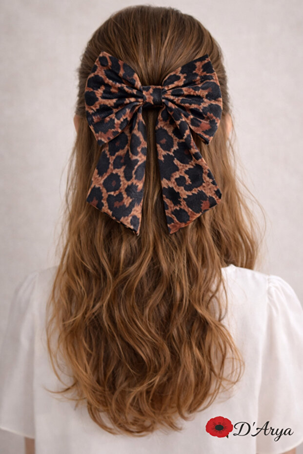 DD127 مشبك القوس منقوشة الفهد - 1