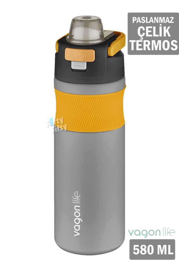 580 ML Stainless Steel Thermos with/without Straw (Comfortable Drinking) Non-Slip Body - FFVGN033580ML