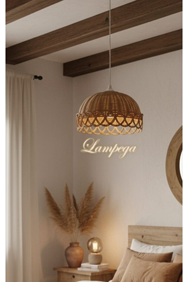 rattan bambu avize ÇAP 30 cm - 1