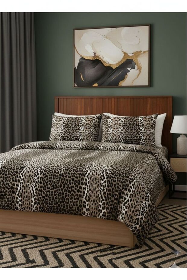 طقم غطاء لحاف مفرد بنمط ليوبارد (بدون ملاءات) - 1