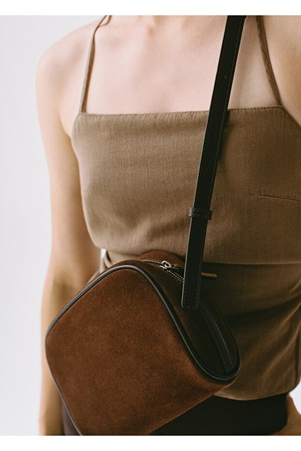 Süet deri çapraz askılı çanta - 2