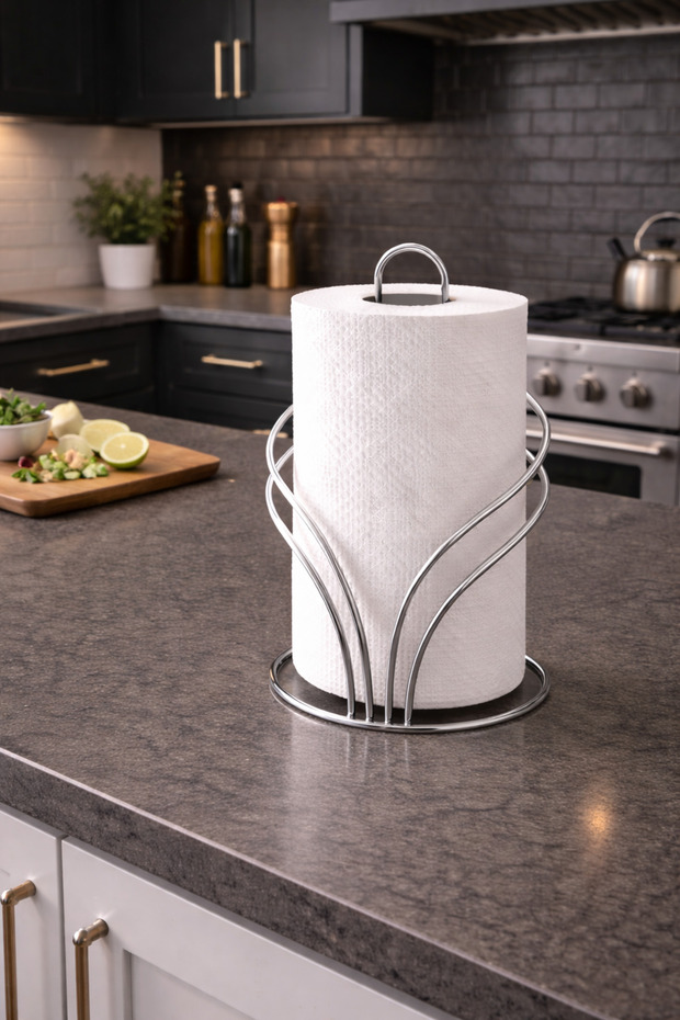 Swan Patterned Vertical Circle Stainless Steel Towel Holder