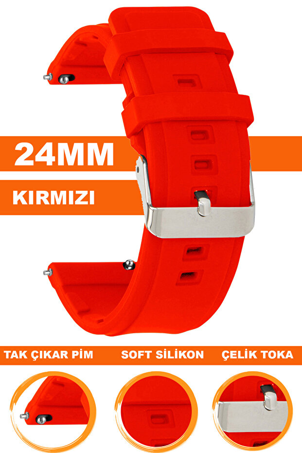 24mm Fossil-Welder-Casio-Seiko-Omega-Armani Watch Compatible Silicone Watch Band Strap Mslk24