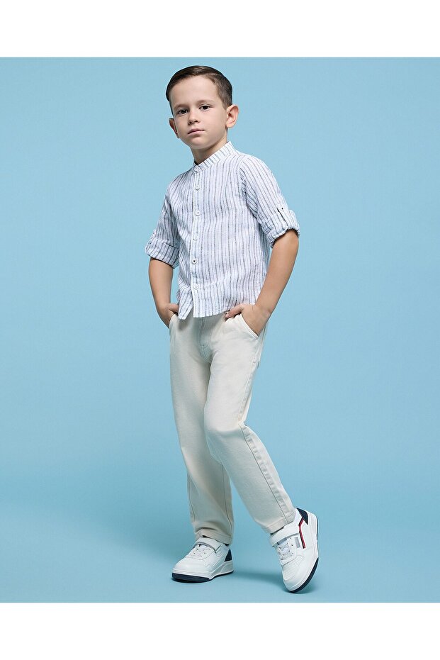 بنطال كاجوال سادة بخصر برباط - 2