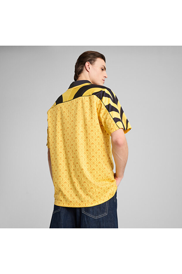 Mens Road To Unity Relaxed Graphic Football Jersey Top - Yellow - 4