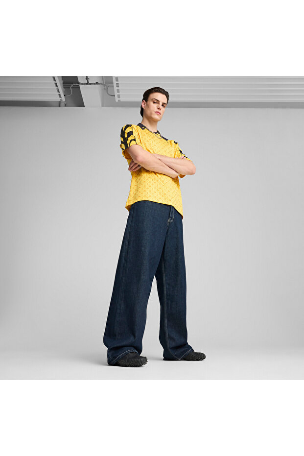 Mens Road To Unity Relaxed Graphic Football Jersey Top - Yellow - 3