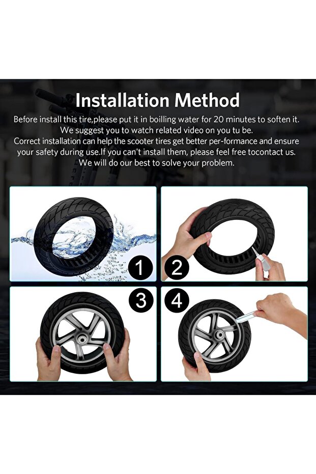 إطار صلب مقاس 10 × 2.5 للسكوتر الكهربائي - 6