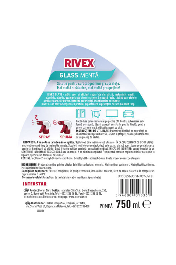 Window cleaner with spray 750 ml Mint - 2