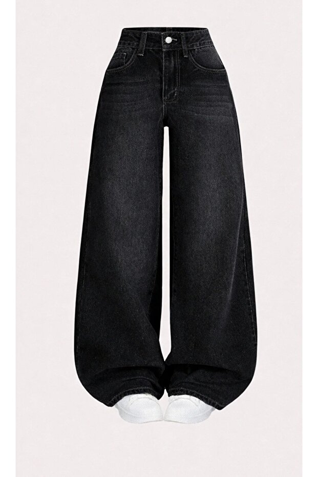 Women's black baggy loose jeans