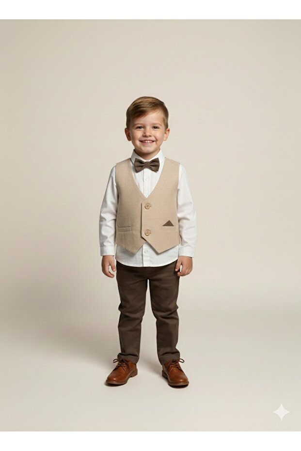 Special Occasion Vest Badi Bow Tie Pants Baby Boy Children's Set