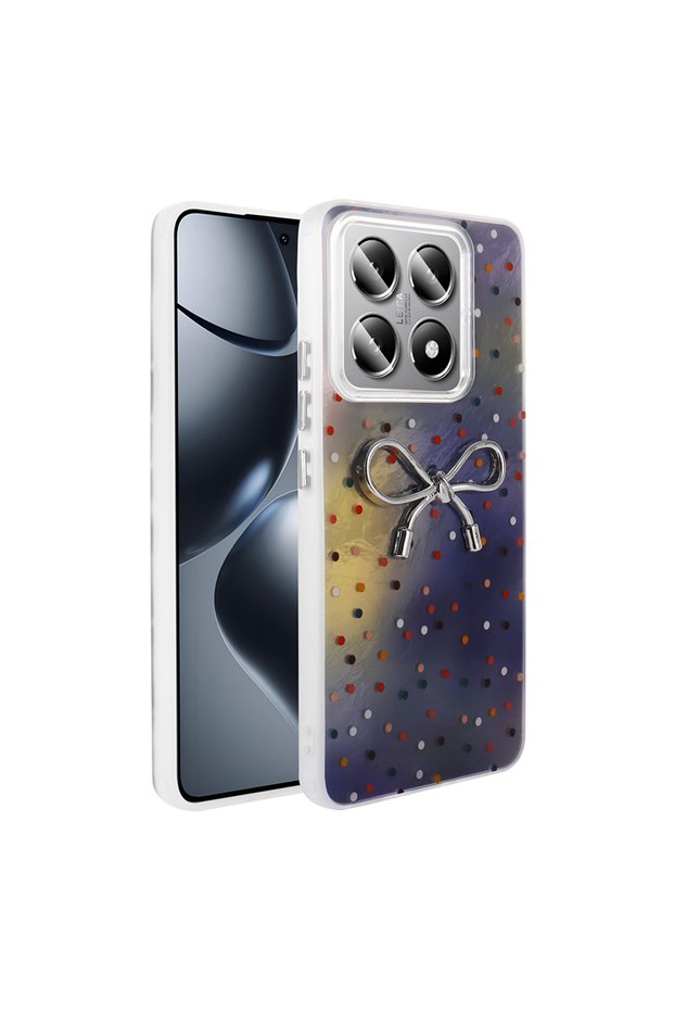 Mi 14t Pro Case with Camera Protrusion, Shiny Happy Silicone Cover with Glossy Figure
