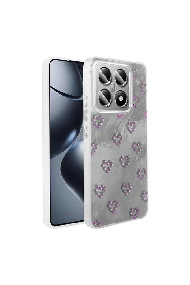 Mi 14t Pro Case with Camera Protrusion, Shiny Happy Silicone Cover with Glossy Figure