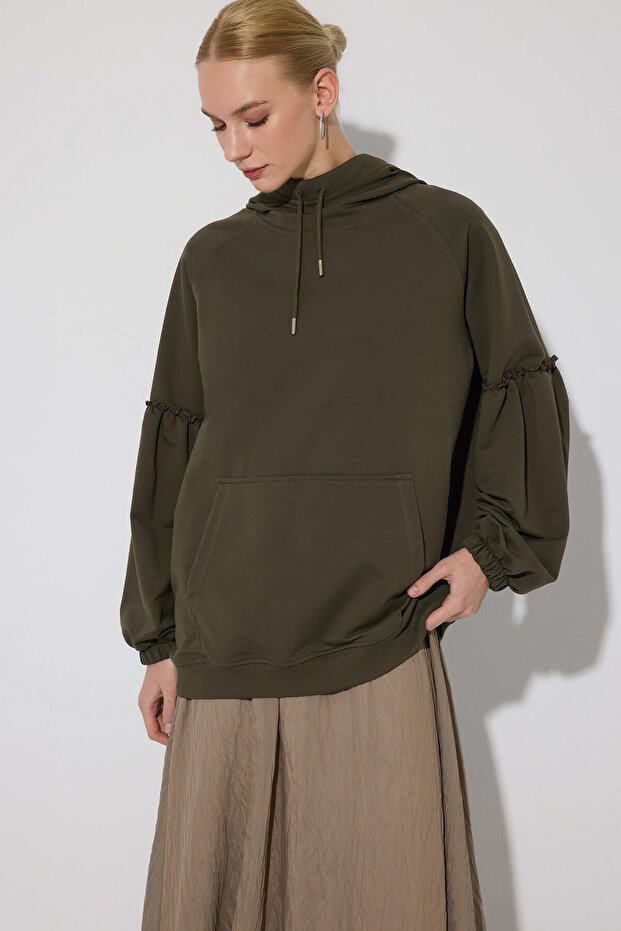 DİK YAKA ÖRME SWEATHIRT - 2